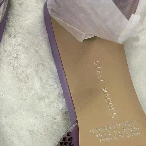 Steve Madden Purple Rhinestone Block Heel Slides Size 7.5 Retro 90s Hoco Bling - Picture 7 of 16